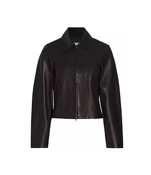 Leather Zip-Front Jacket